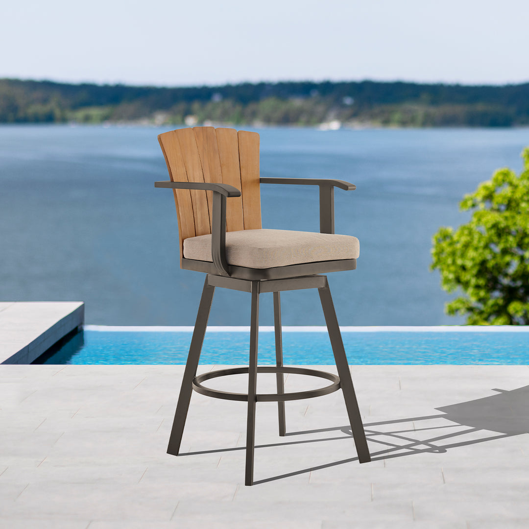 Hazel Swivel Outdoor Bar Stool