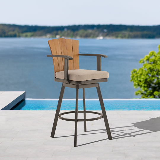 Hazel Swivel Outdoor Bar Stool