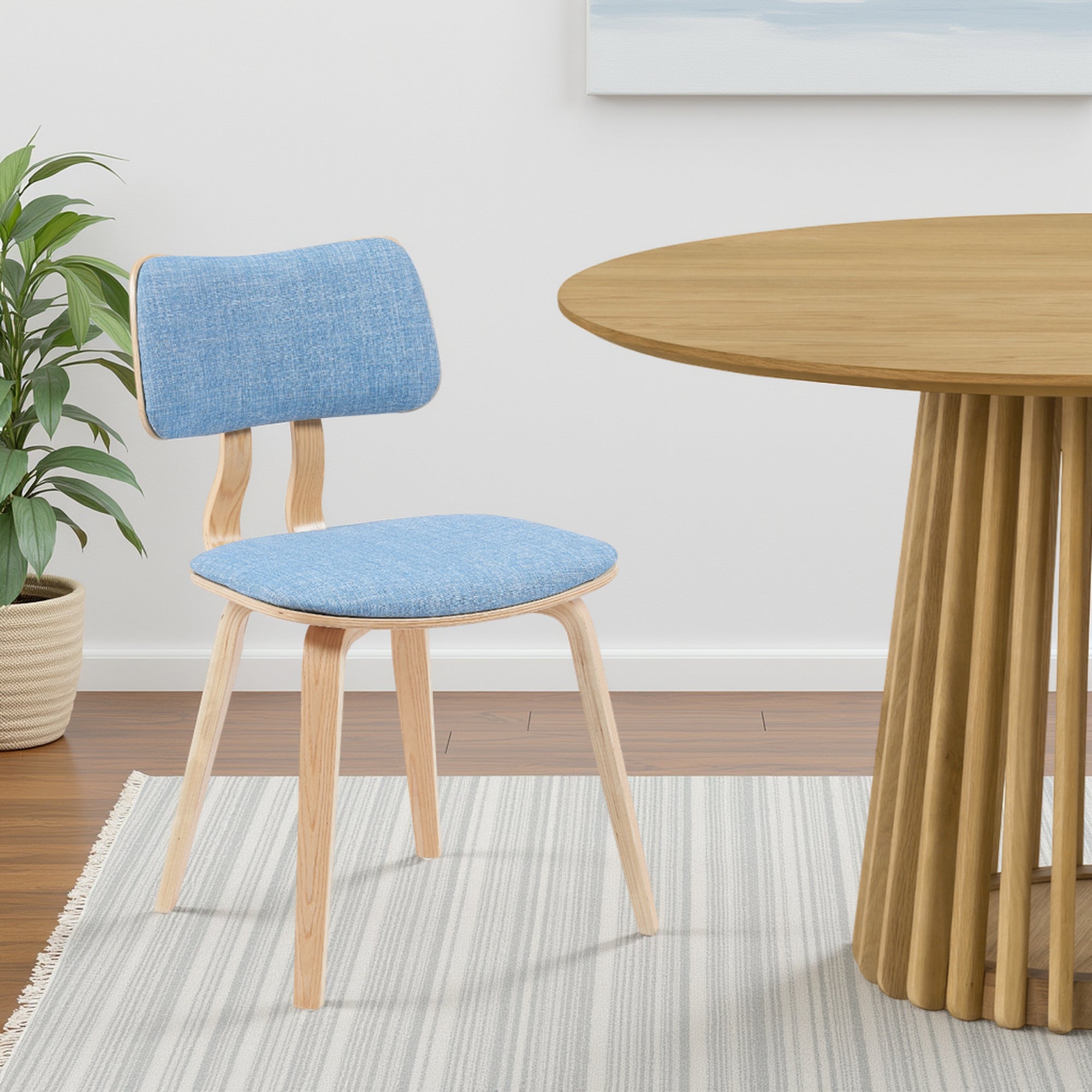 Jaguar Mid-Century Dining Chair in Walnut Wood and Charcoal Fabric