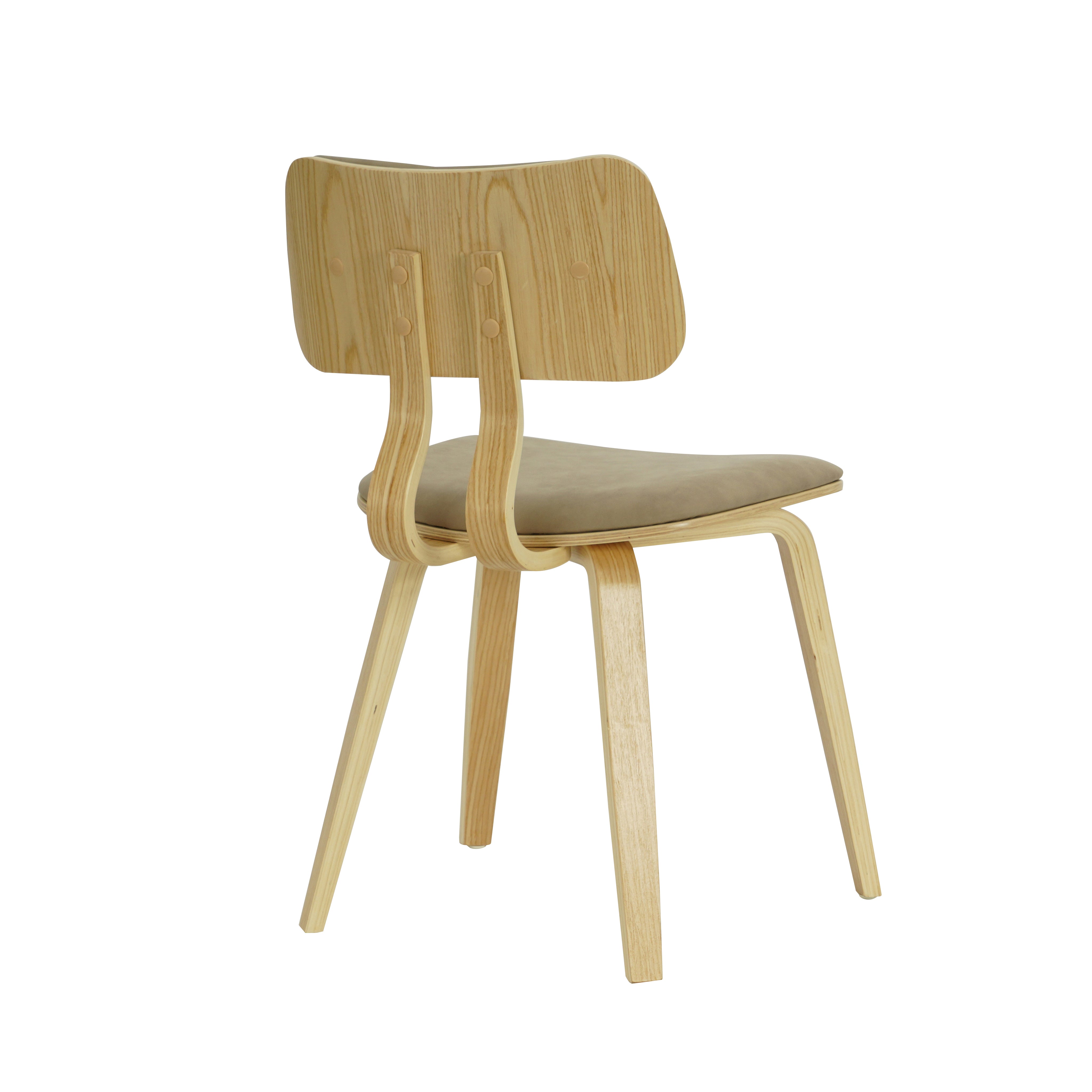 Jaguar Mid-Century Dining Chair in Walnut Wood and Charcoal Fabric