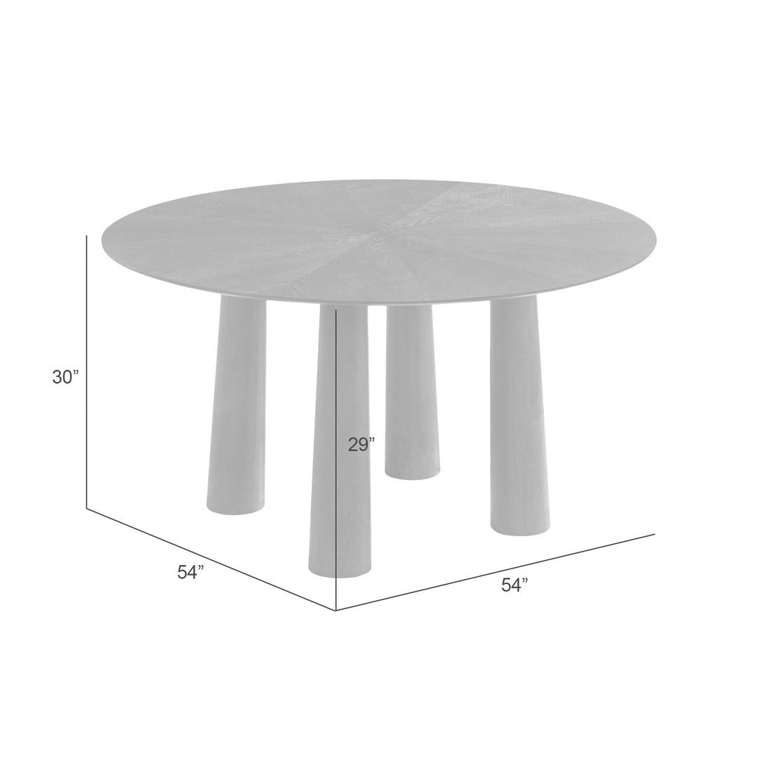 Klarissa Mid-Century Modern 54 in. Round Dining Table in Walnut Finish 