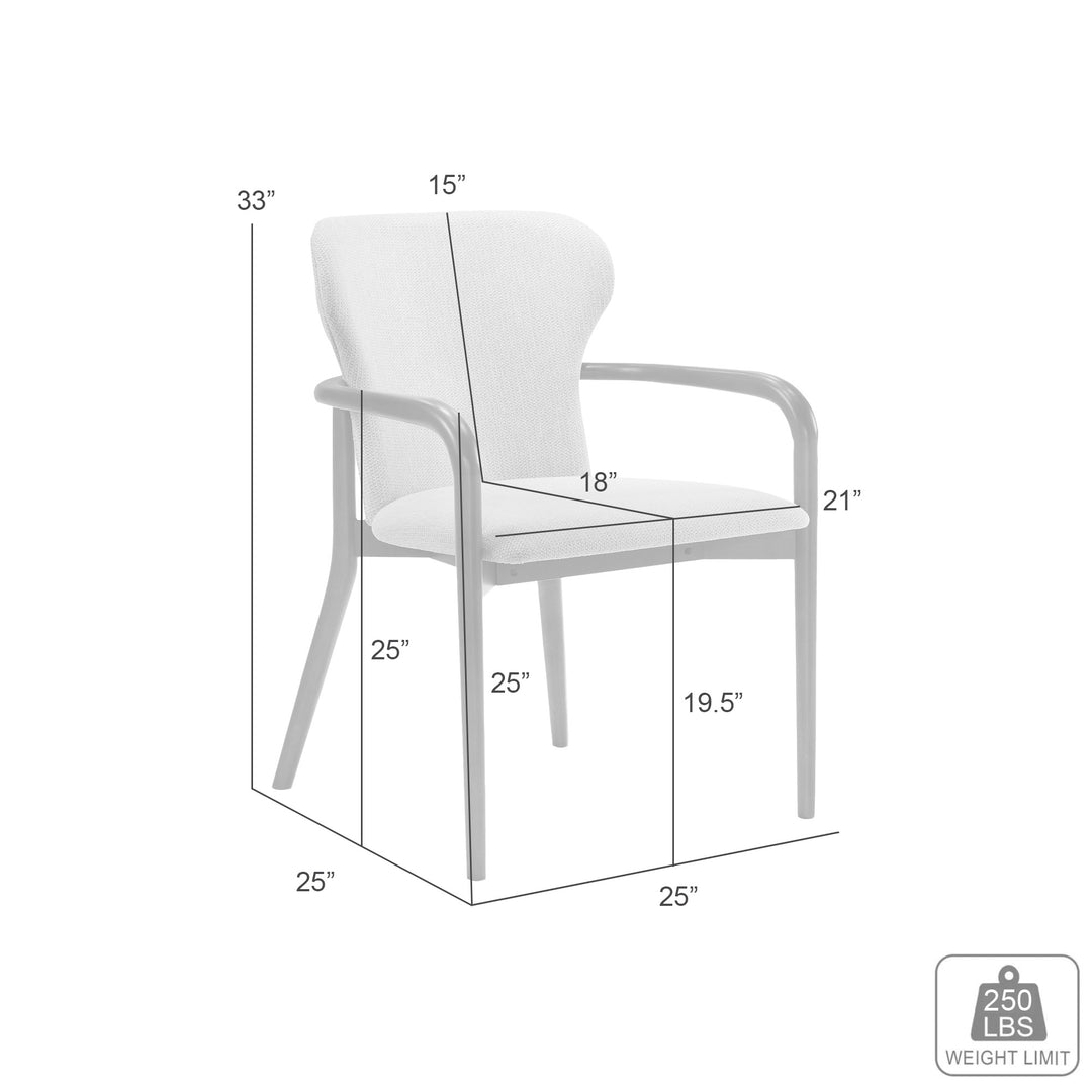 Klarissa Mid-Century Modern Cream Upholstered Walnut Finished Solid Wood Dining Chair