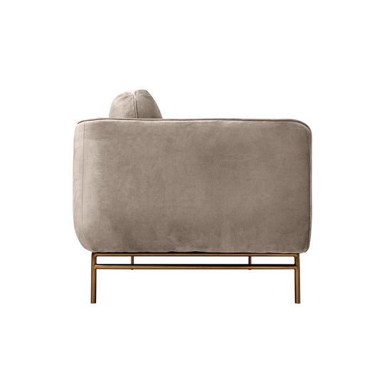 Lilou 77" Fabric Sofa with Antique Brass Metal Legs