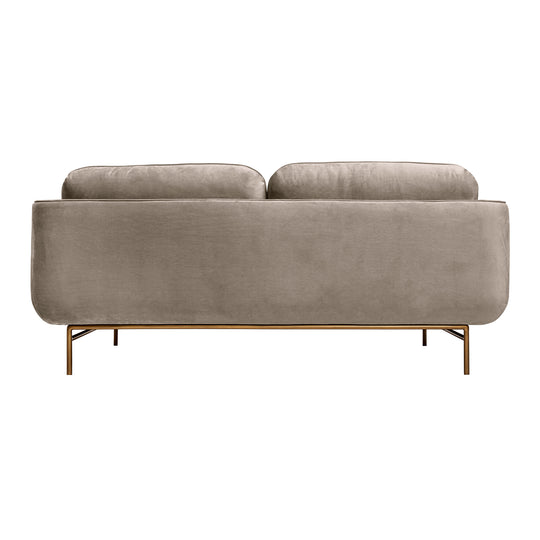 Lilou 77" Fabric Sofa with Antique Brass Metal Legs