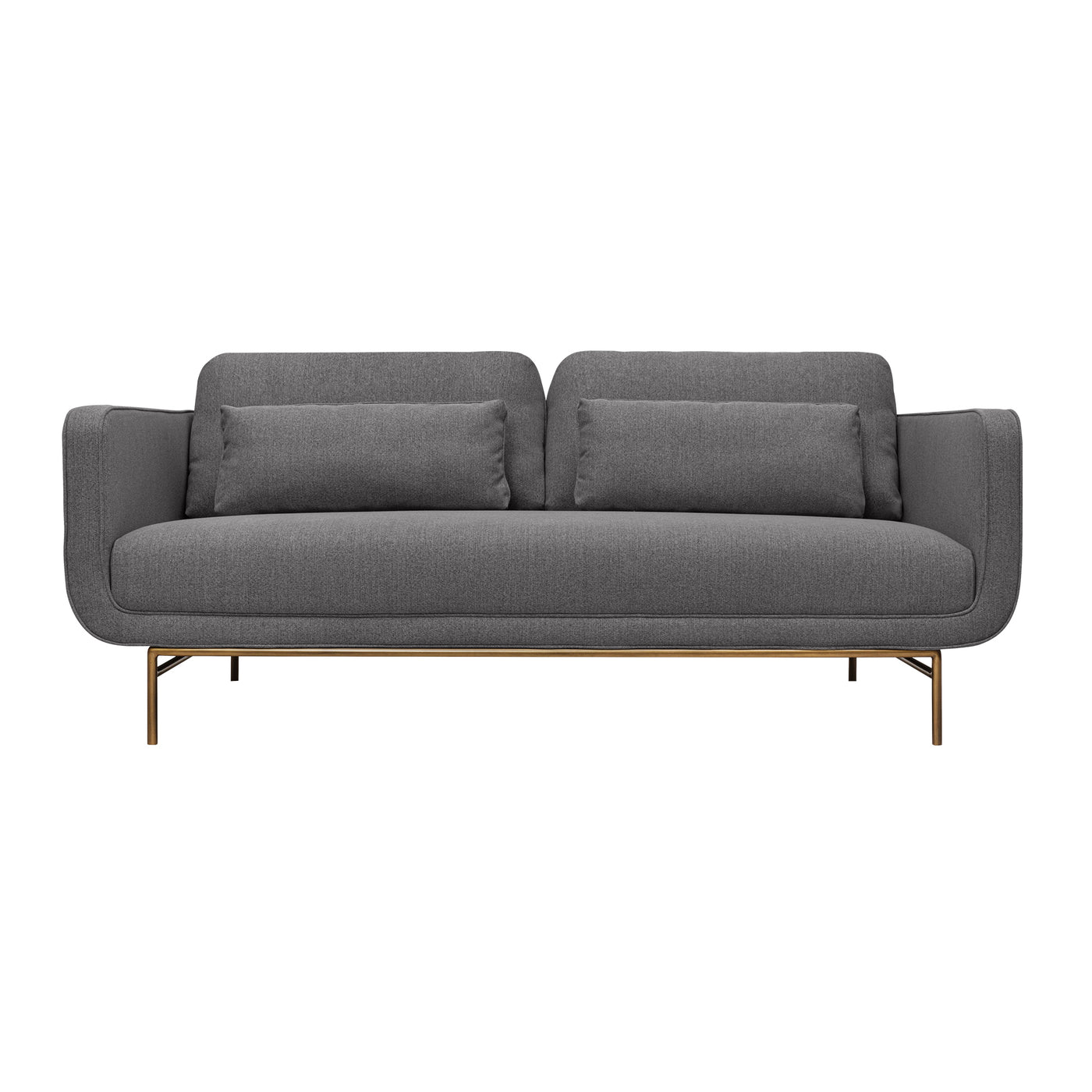 Lilou 77" Fabric Sofa with Antique Brass Metal Legs