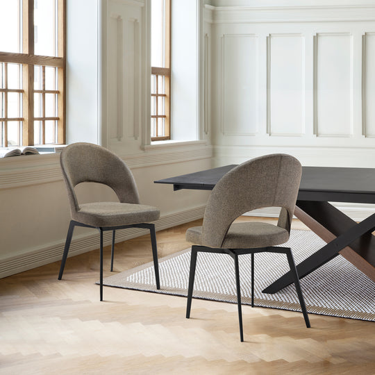 Lucia Swivel Upholstered Dining Chair Set of 2