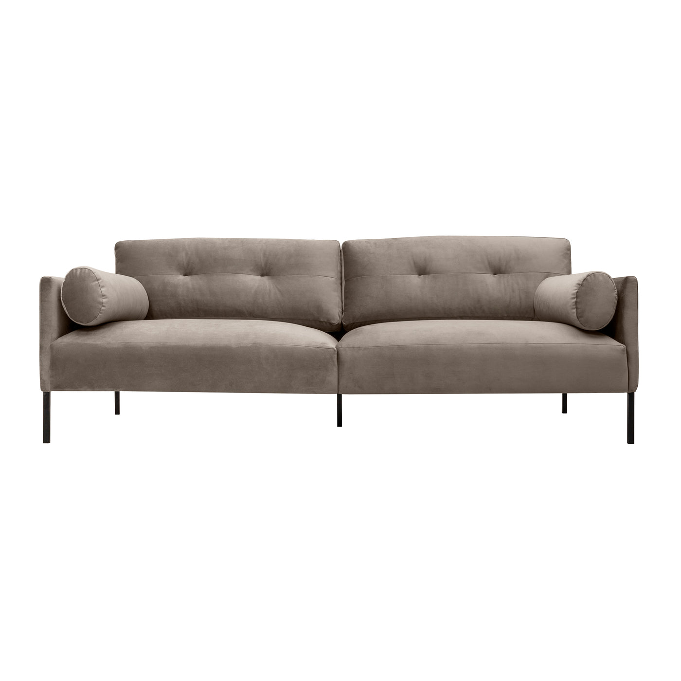 Michalina 84" Fabric Sofa with Black Metal Legs