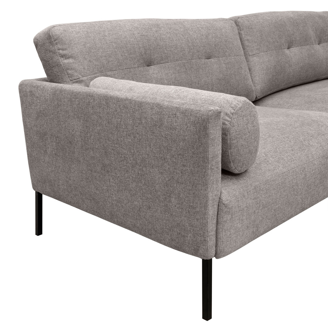 Michalina 84" Fabric Sofa with Black Metal Legs