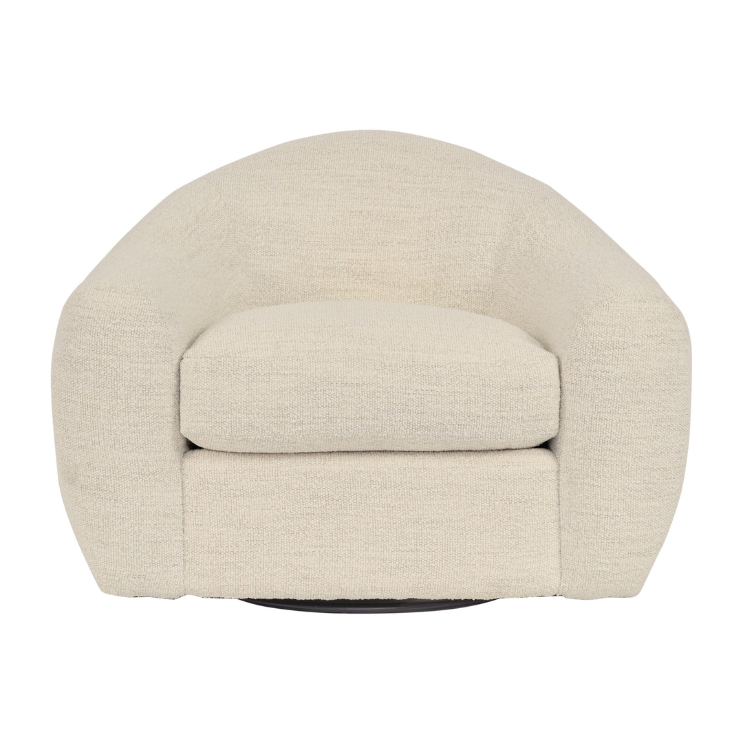 Molly Upholstered Swivel Accent Chair in Pearl