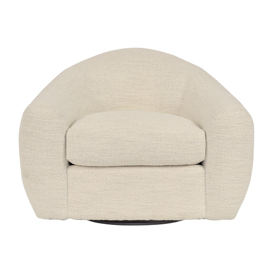 Molly Upholstered Swivel Accent Chair in Pearl