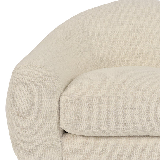 Molly Upholstered Swivel Accent Chair in Pearl