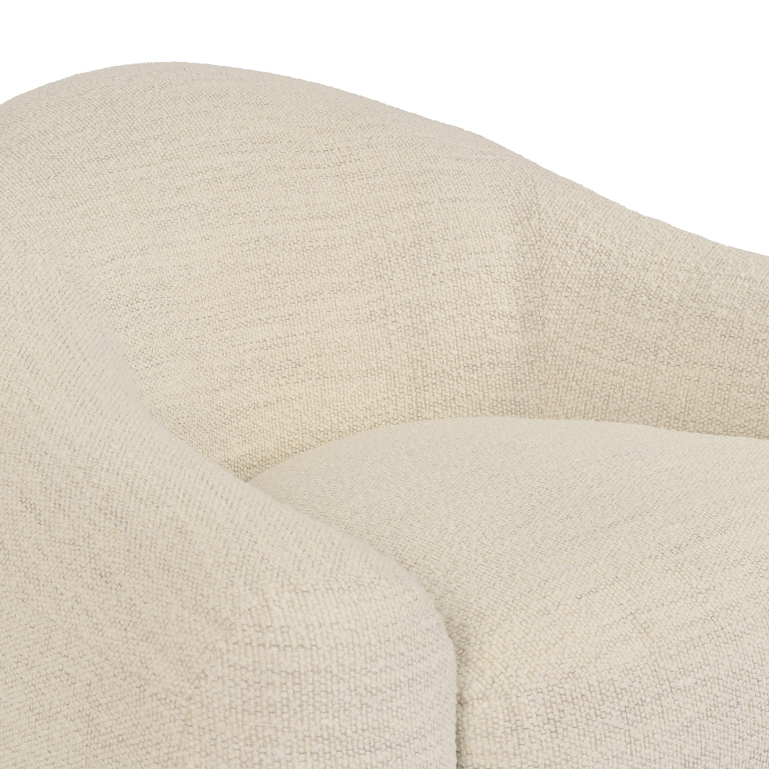 Molly Upholstered Swivel Accent Chair in Pearl