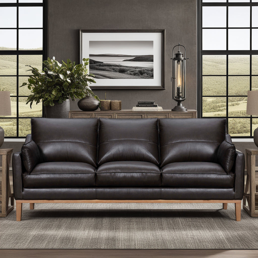 Pompeii 87 in. Leather Sofa
