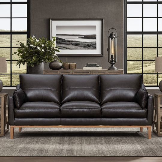 Pompeii 87 in. Leather Sofa