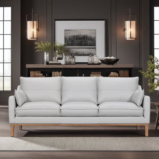Pompeii 87 in. Leather Sofa