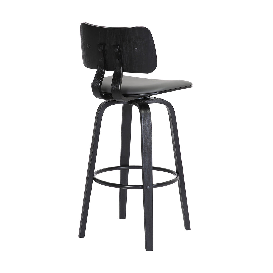 Armen Living Pico Upholstered Swivel Barstool
