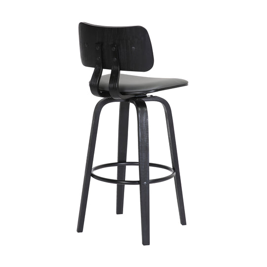 Armen Living Pico Upholstered Swivel Barstool