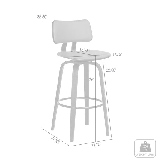 Armen Living Pico Upholstered Swivel Barstool