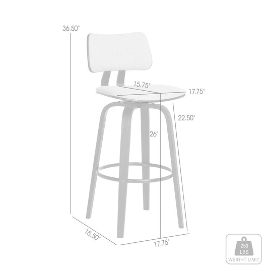 Armen Living Pico Upholstered Swivel Barstool