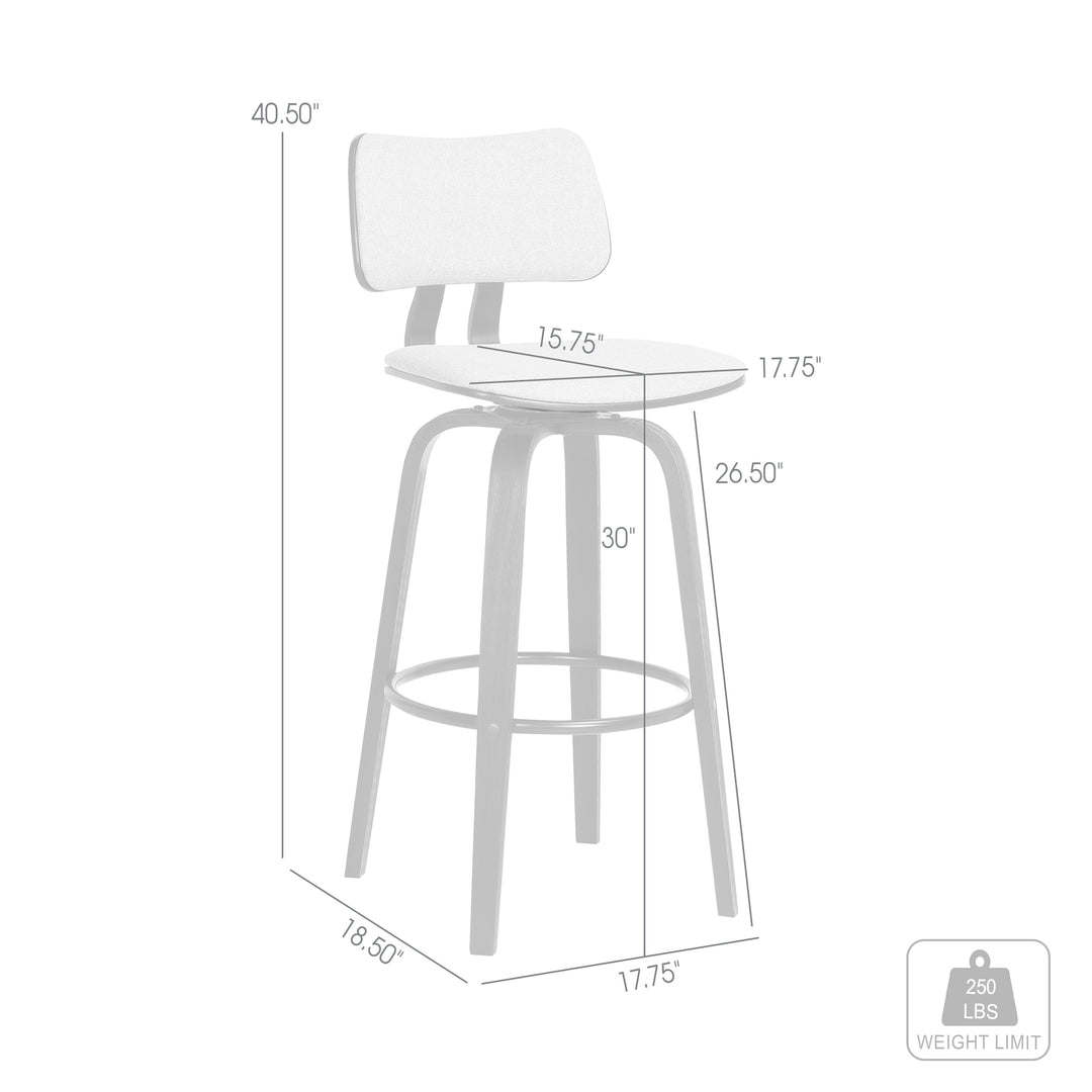 Armen Living Pico Upholstered Swivel Barstool