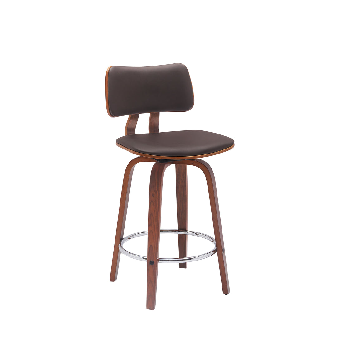 Armen Living Pico Upholstered Swivel Barstool