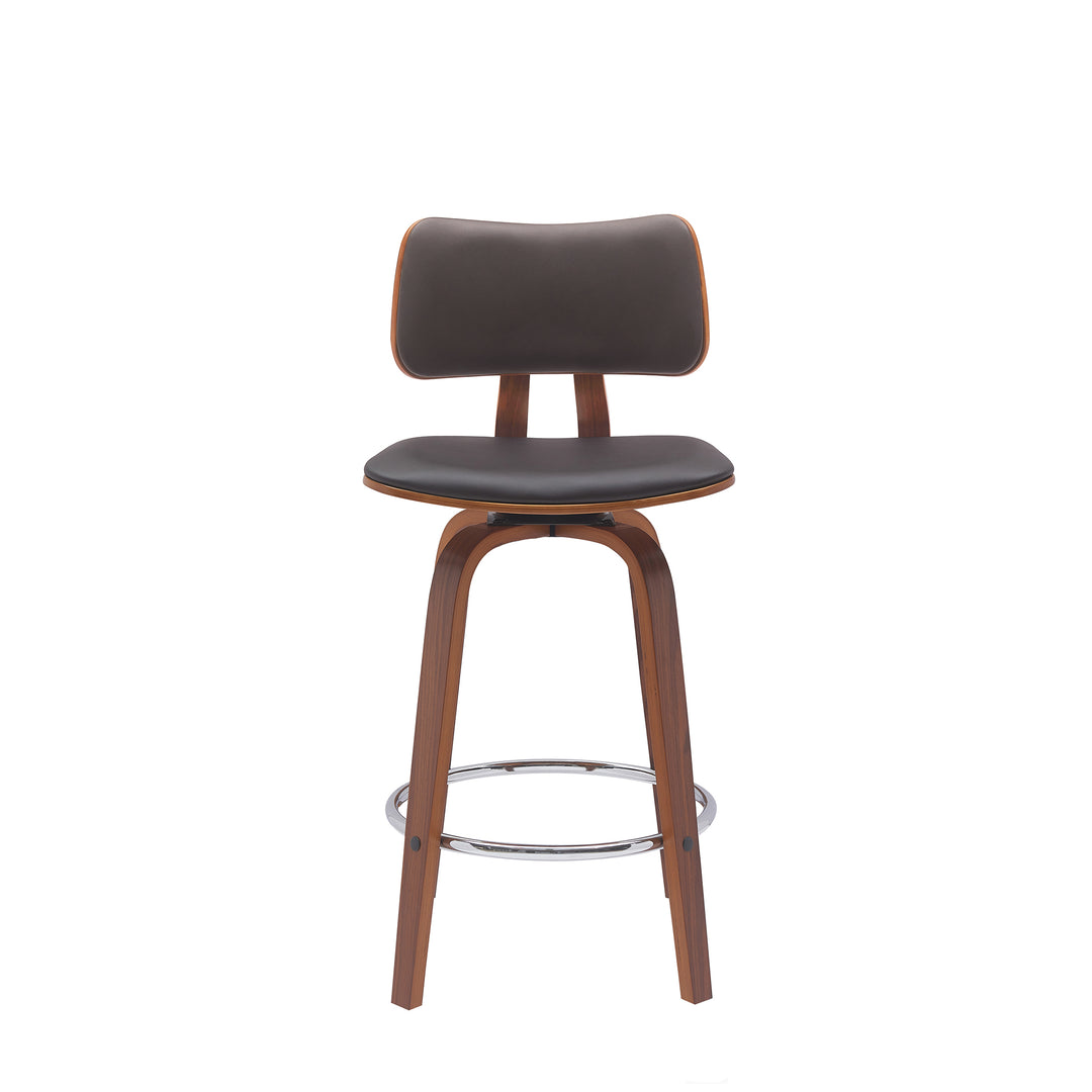 Armen Living Pico Upholstered Swivel Barstool