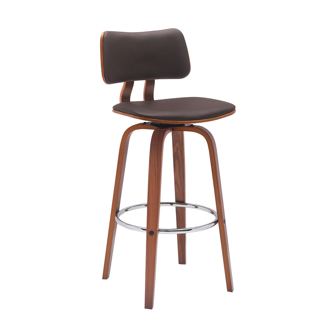 Armen Living Pico Upholstered Swivel Barstool