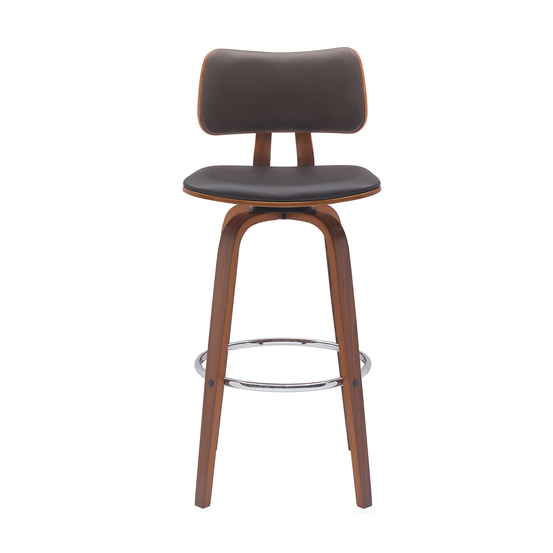 Armen Living Pico Upholstered Swivel Barstool