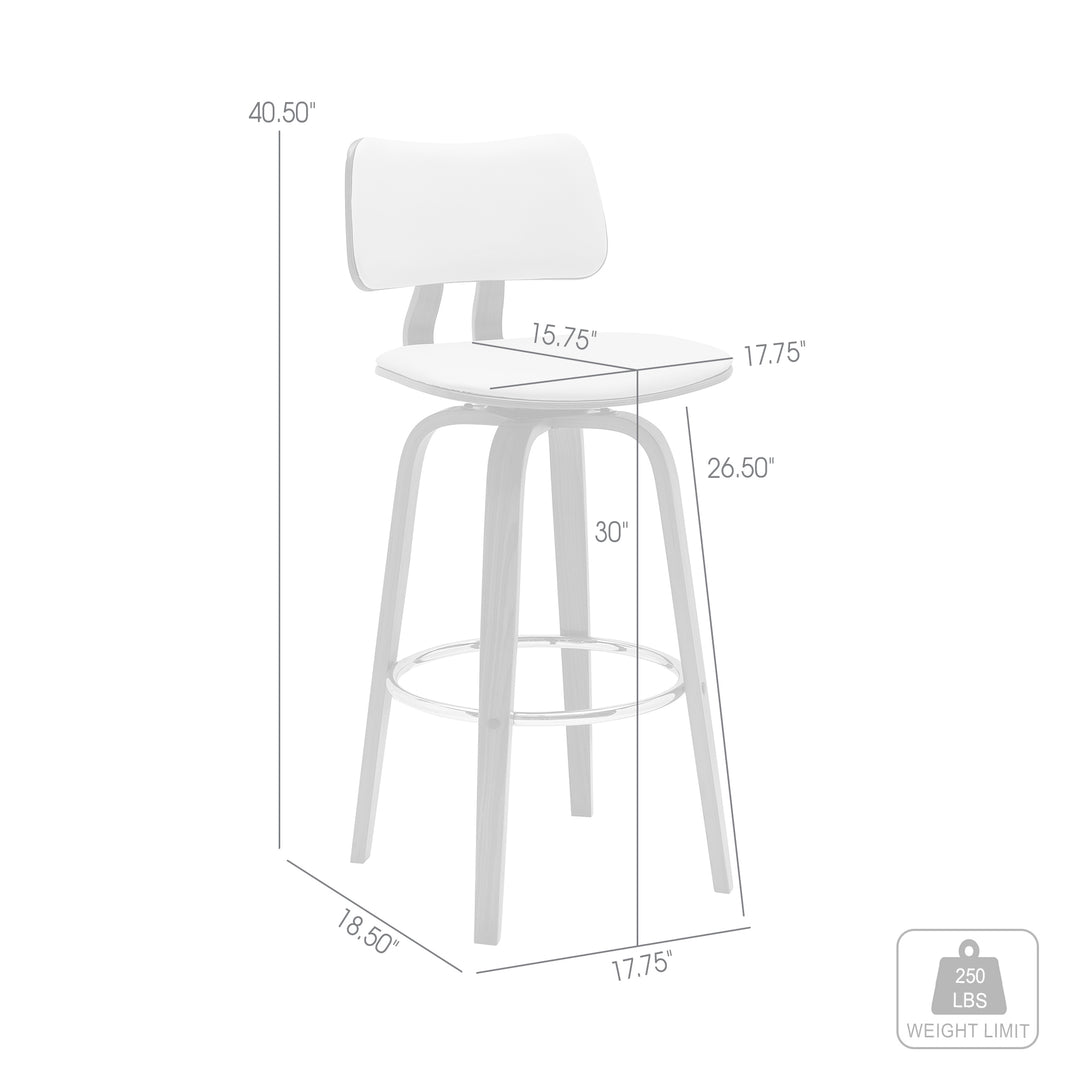 Armen Living Pico Upholstered Swivel Barstool