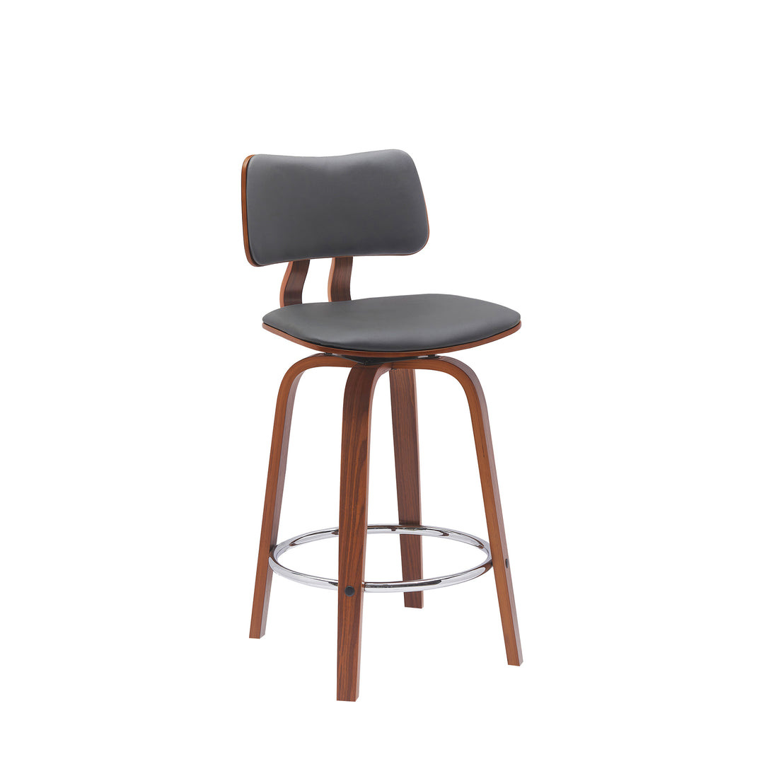 Armen Living Pico Upholstered Swivel Barstool