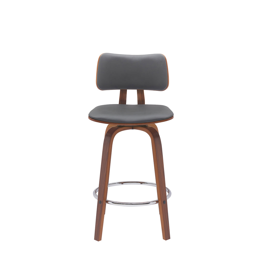 Armen Living Pico Upholstered Swivel Barstool