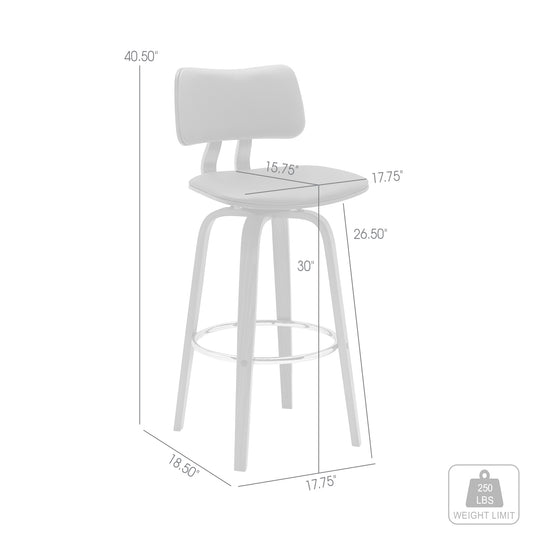 Armen Living Pico Upholstered Swivel Barstool