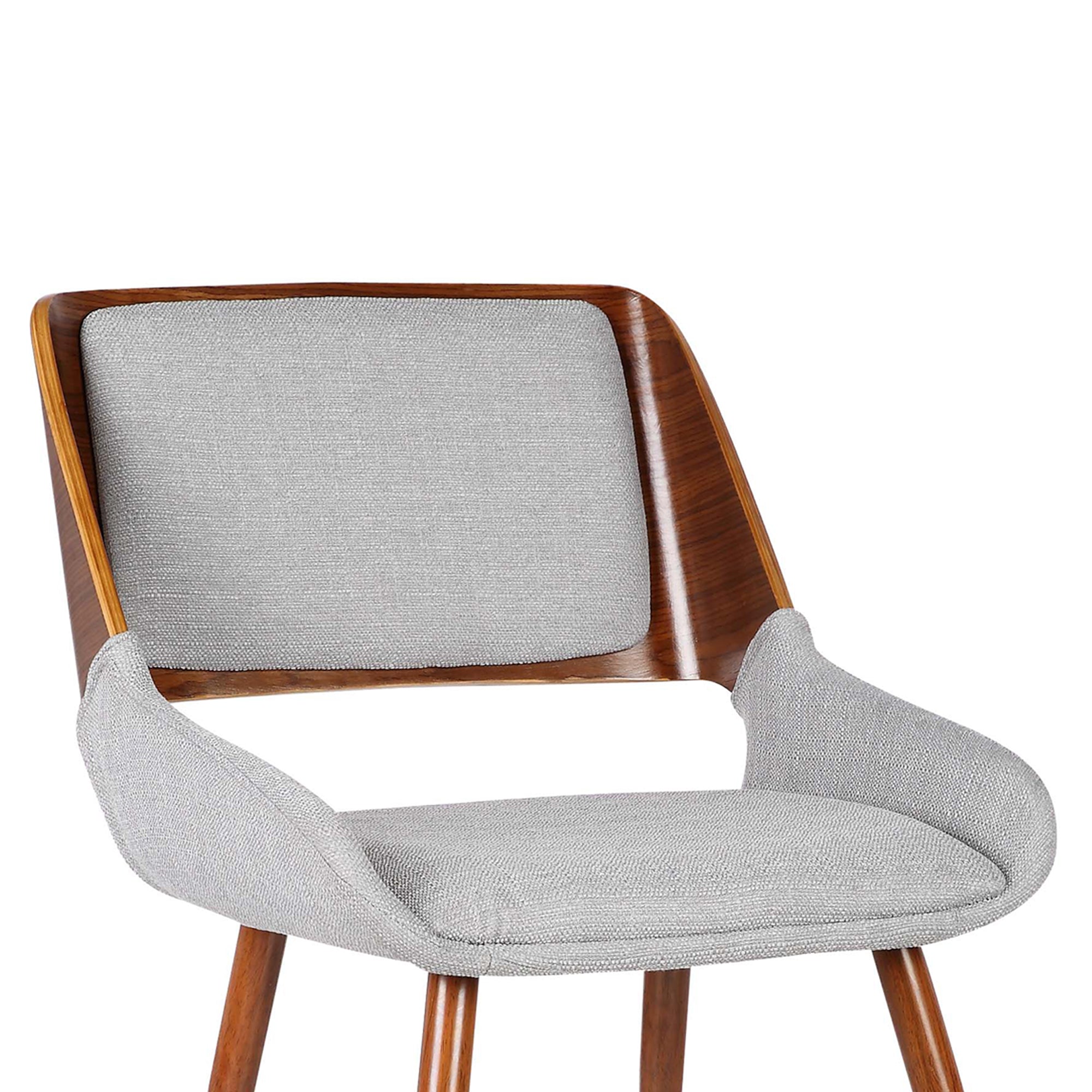 Panda Mid-Century Dining Chair in Walnut Finish and Black Faux
