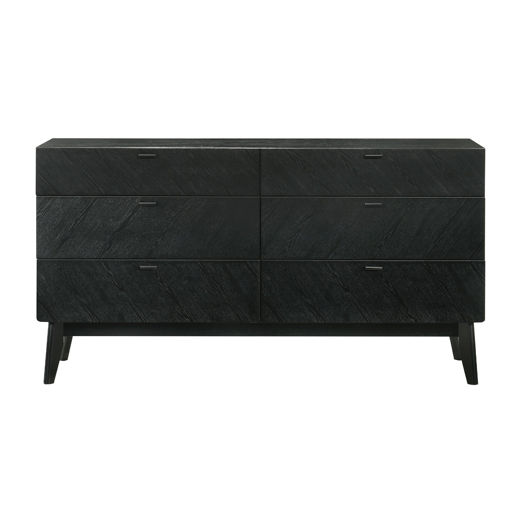 Petra 6 Drawer Wood Dresser in Black Finish – Armen Living Petra 6 Drawer Wood Dresser in Black Finish – Armen Living