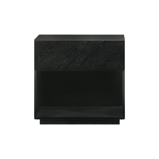 Petra 1 Drawer Wood Nightstand in Black Finish