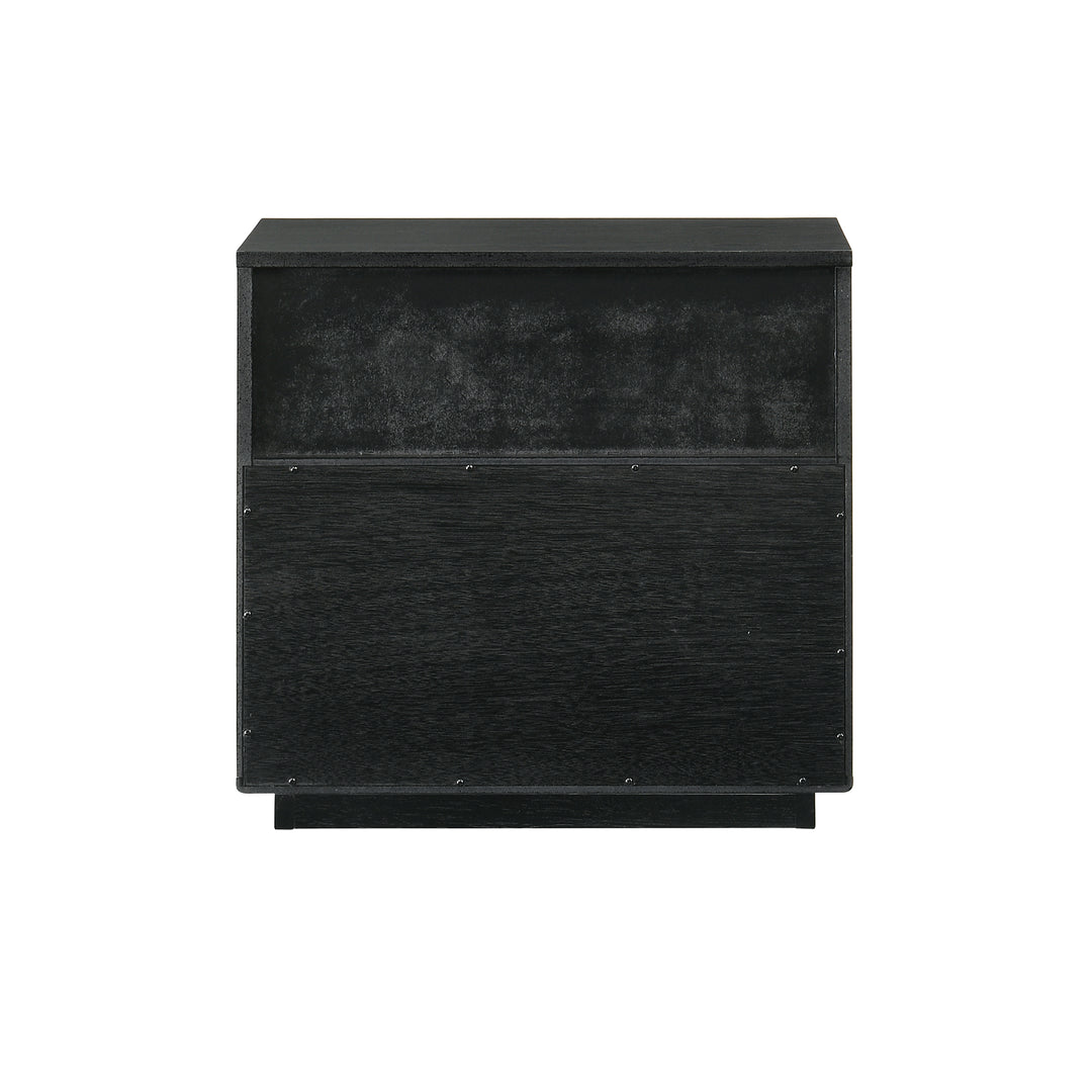 Petra 1 Drawer Wood Nightstand in Black Finish