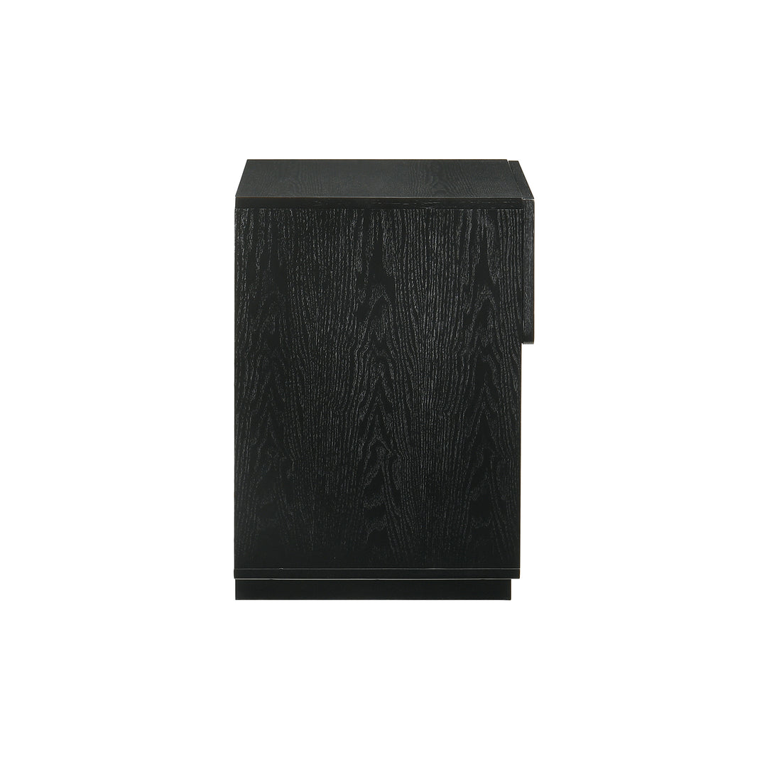 Petra 1 Drawer Wood Nightstand in Black Finish