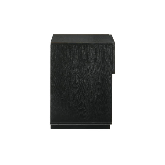 Petra 1 Drawer Wood Nightstand in Black Finish