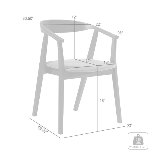 Santana Upholstered Wood Dining Chair - Set of 2