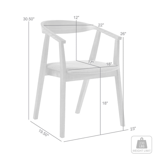 Santana Upholstered Wood Dining Chair - Set of 2