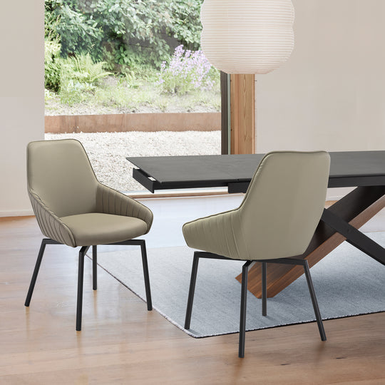 Shilo Swivel Upholstered Dining Chair Set of 2