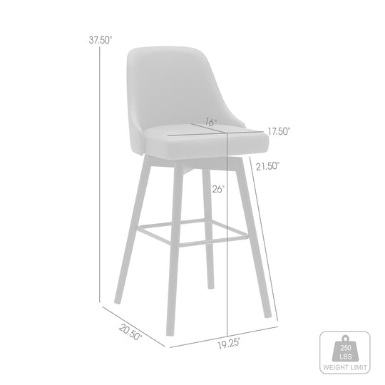 Armen Living Sicily Upholstered Swivel Barstool