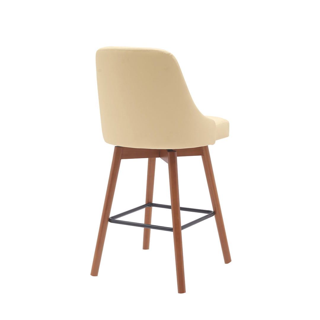 Armen Living Sicily Upholstered Swivel Barstool
