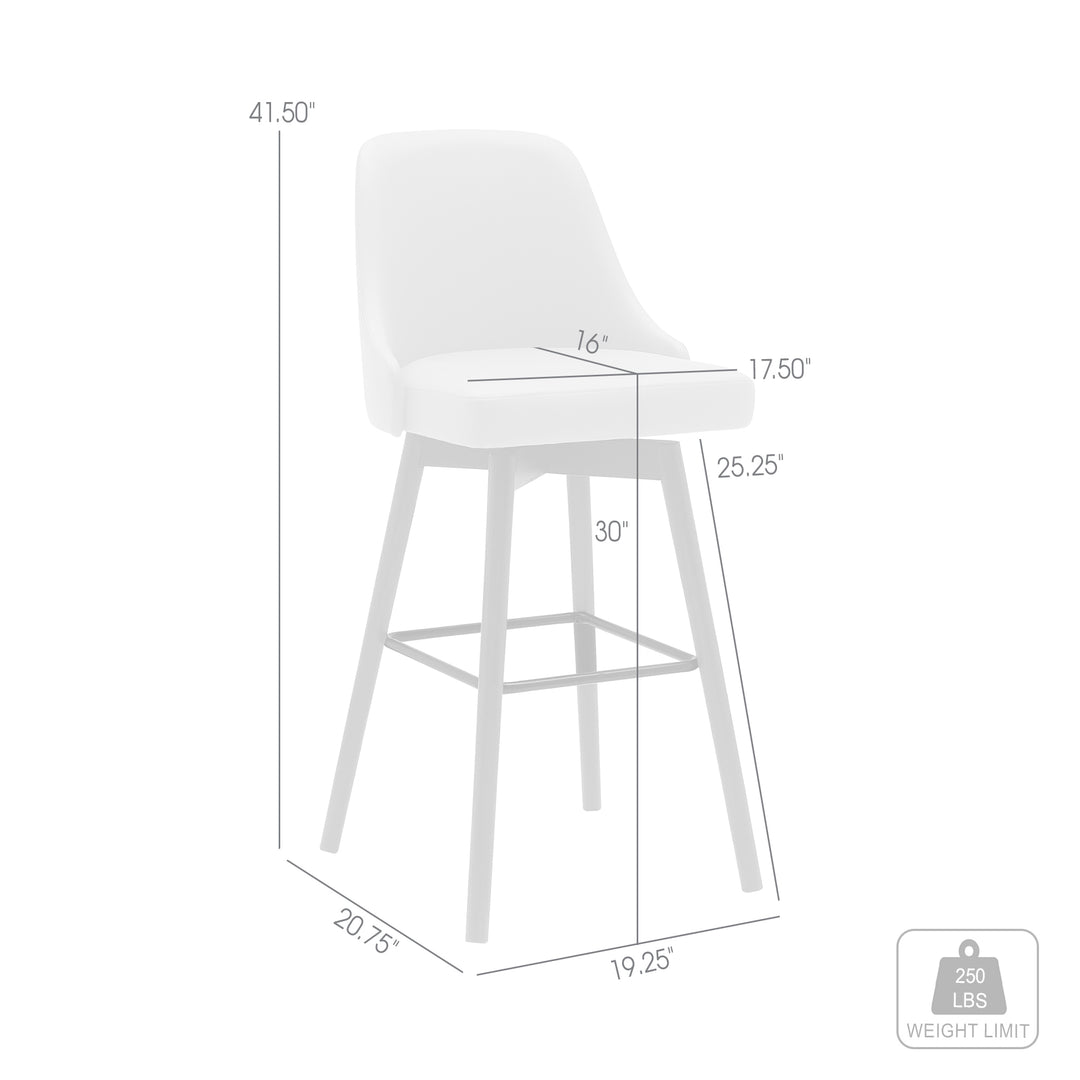 Armen Living Sicily Upholstered Swivel Barstool