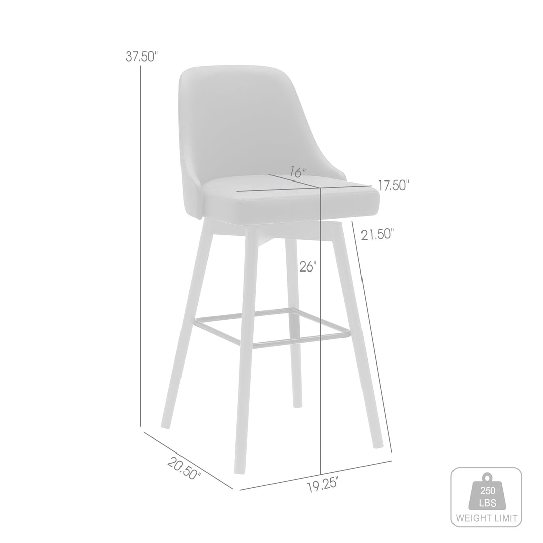 Armen Living Sicily Upholstered Swivel Barstool