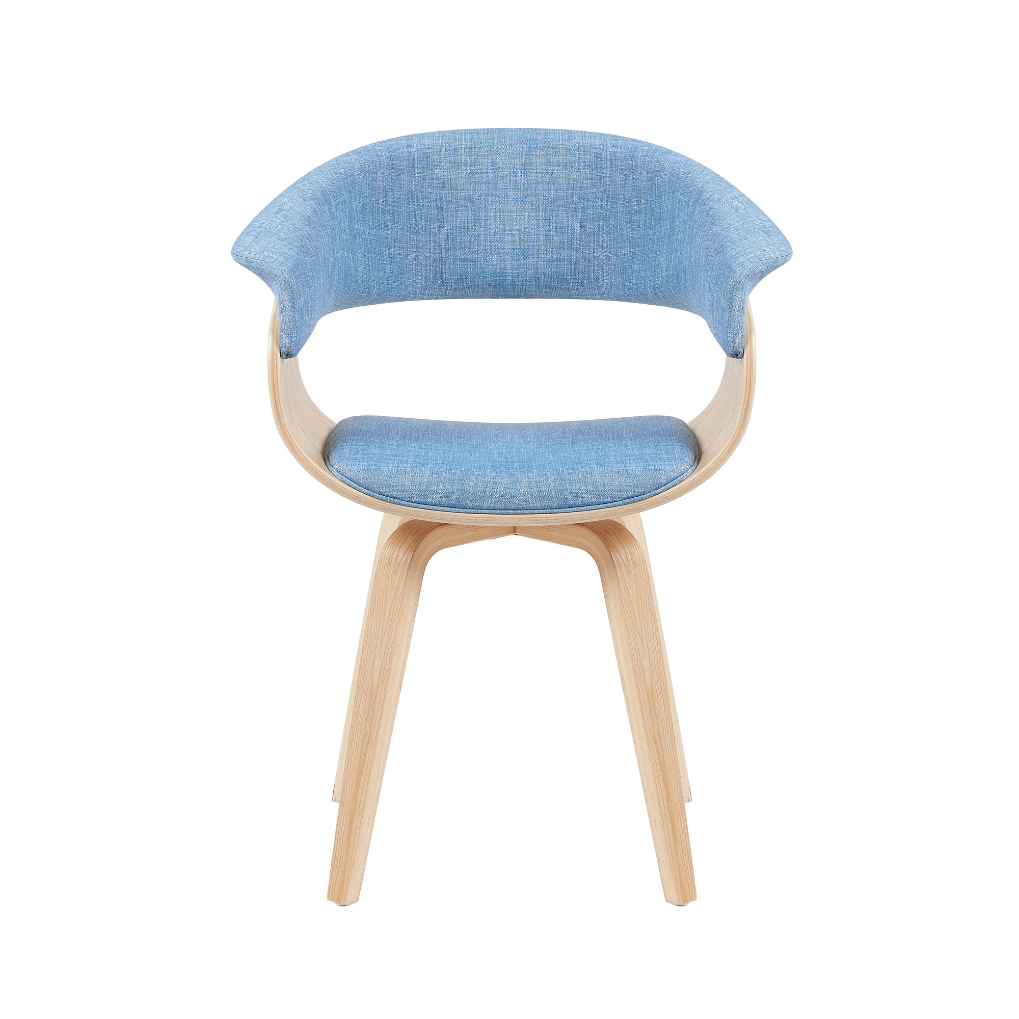 美品 アルメンリビング(Armen Living) ダイニングチェア ブルー Summer Contemporary Dining Chair in Black Brush Wood Finish and