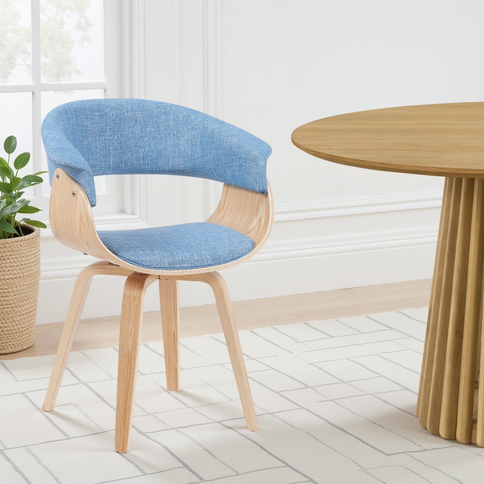 Summer Contemporary Dining Chair in Black Brush Wood Finish and