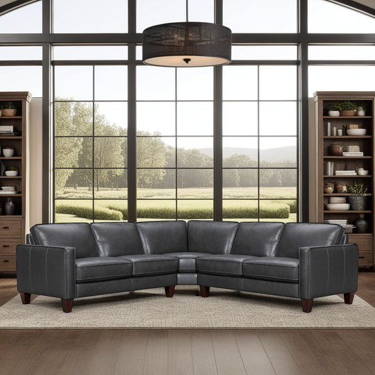 Summit 3 Piece Leather Sectional Sofa