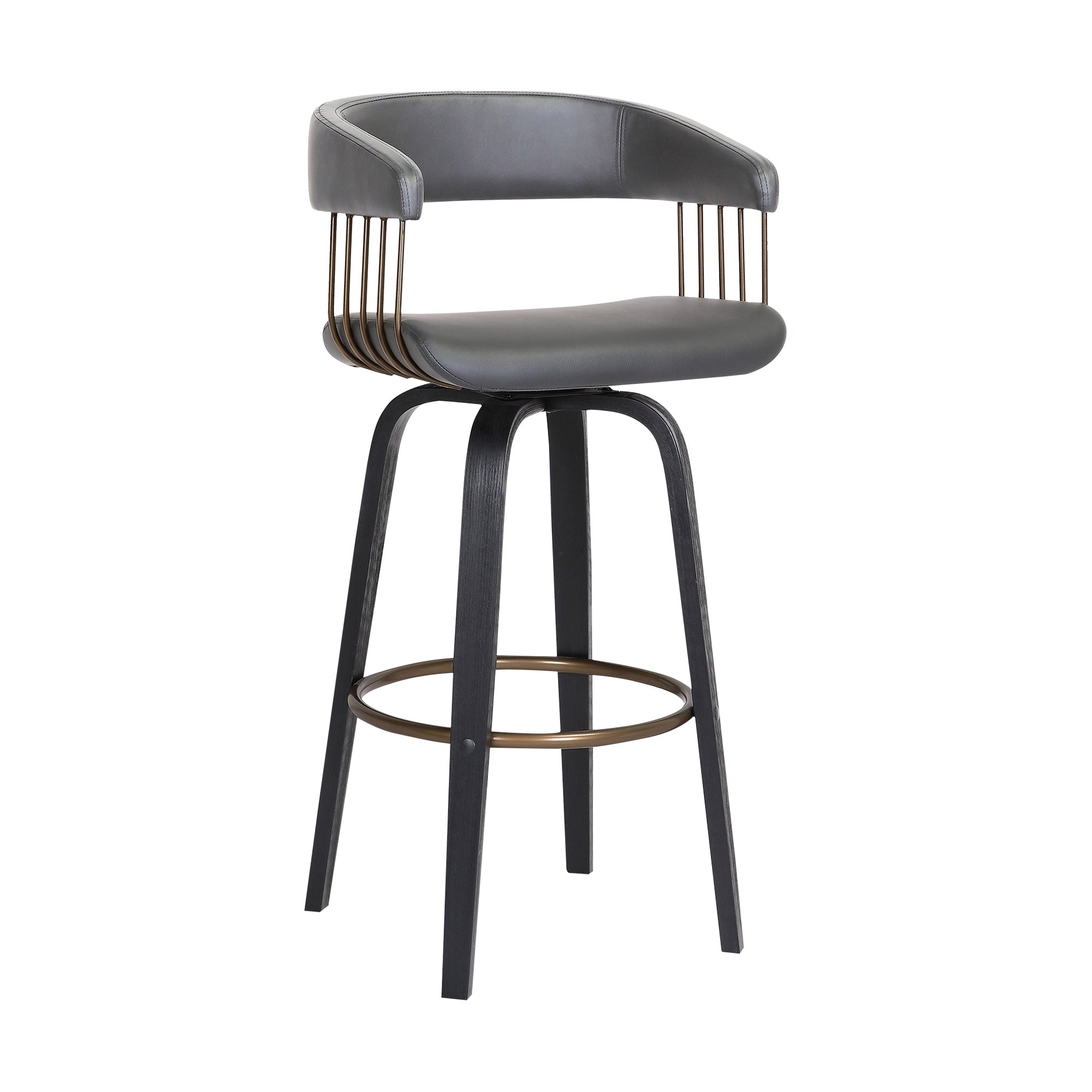 Armen Living Topanga Swivel Bar Stool - Thumbnail 2