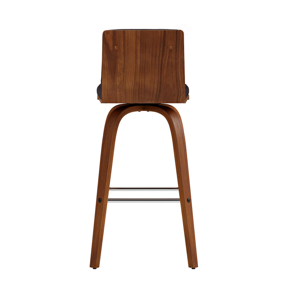 Vienna Swivel Bar Stool in Wood Finish with Upholstered Seat